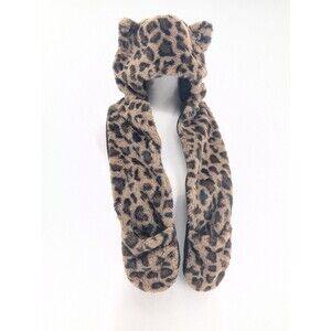 Leopard Hat Scarf With Hand Pocket Warmers Brown Ears Target Kids One Size